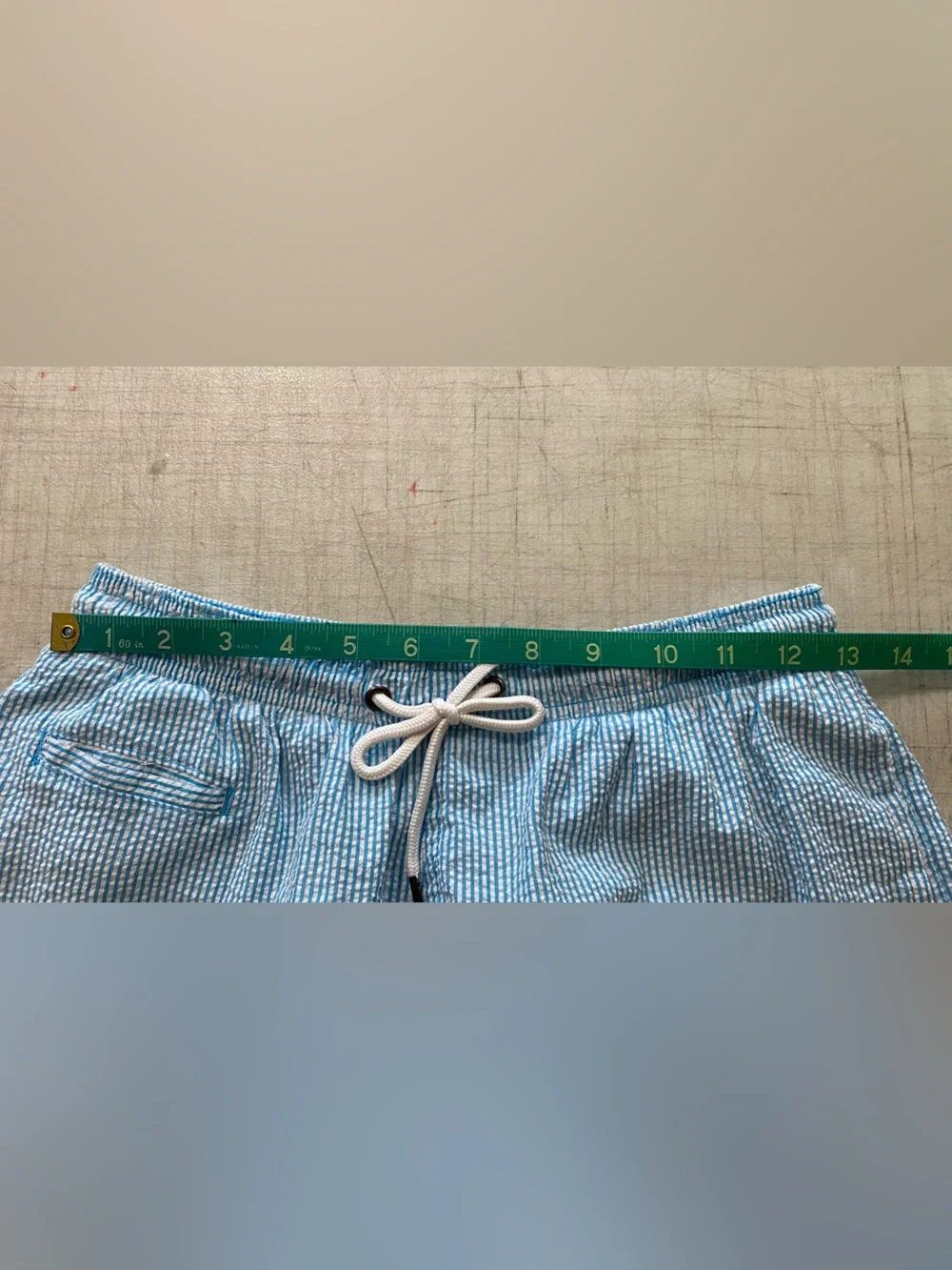 Trunks surf and swim company NWOT white, and turquoise blue stripes